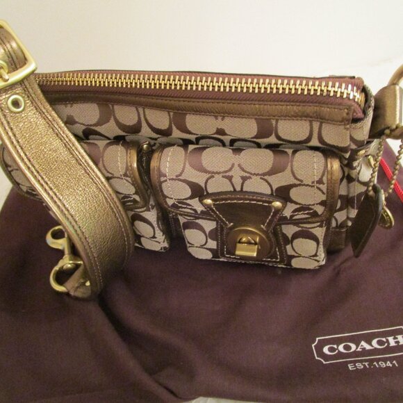 Coach Gold Edged Legacy Pocket Hobo with Signature Lining - Picture 2 of 13